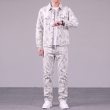 Bộ Đồ Áo Jacket Jean và Quần Jean Dirty White Chất