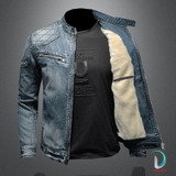 Jacket Jean 3 lớp Lông Cừu Chất- Thời trang