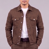 Bộ Đồ Áo Jacket Jean và Quần Jean màu Nâu Hiện Đại