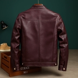 Áo Da Jacket Màu Bordeaux