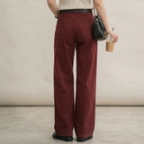 Quần Jean Nữ dáng suông màu đỏ Burgundy