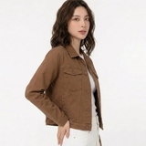 Jacket Jean Nữ màu Nâu Cá Tính
