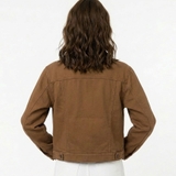 Jacket Jean Nữ màu Nâu Cá Tính