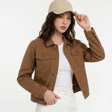 Jacket Jean Nữ màu Nâu Cá Tính