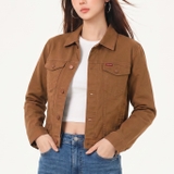 Jacket Jean Nữ màu Nâu Cá Tính