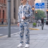 Bộ Đồ Áo Jacket Jean và Quần Jean Họa Tiết Cực Chất