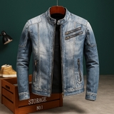 Jacket Jean Cổ Tàu Chất, Bui Bặm- Vintagent D