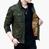 Jacket Kaki Lông Cừu Hiện Đại