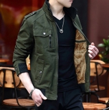 Jacket Kaki Lông Cừu Hiện Đại