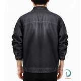 Jacket Jean Xám Khói Túi Hộp Chất, Bui Bặm