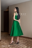 Outlet | Đầm xòe lụa 2 dây đính hoa