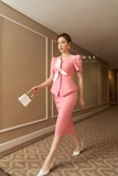 Outlet | Chân váy ôm xẻ tà sau Pink