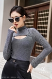 Outlet | Quần thun bó cạp cao đen trơn
