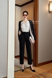 Outlet | Áo vest dài tay 1 khuy - Black