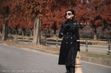 Outlet | Áo khoác măng tô nhung dáng dài Black Velvet