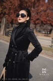 Outlet | Áo khoác măng tô nhung dáng dài Black Velvet