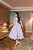 Outlet | (2 màu) Đầm xòe 2 dây trễ vai cách điệu Vintage