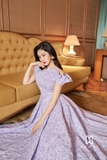 Outlet | (2 màu) Đầm xòe 2 dây trễ vai cách điệu Vintage