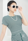 Outlet | Áo thun tay vát kẻ ngang