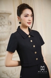 Outlet | (3 màu) Áo vest dáng ngắn đính khuy Elegant