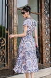 Outlet | Chân váy xòe họa tiết Cotton Calico