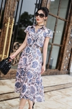 Outlet | Chân váy xòe họa tiết Cotton Calico