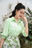 Outlet | Áo sơ mi cổ đức tay lỡ Mint Green