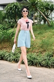 Outlet | Quần short cạp cao đính cúc basic