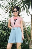 Outlet | Quần short cạp cao đính cúc basic