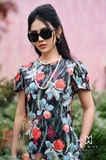 Outlet | Đầm suông tay ngắn họa tiết hoa nhiệt đới