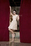 Outlet | Đầm xòe hai dây Polka Dots cá tính