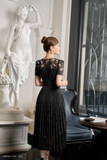 Outlet | Đầm xòe họa tiết ren xếp ly romantic fabric