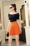 Outlet | (2 màu) Quần short cạp cao đính 3 cúc