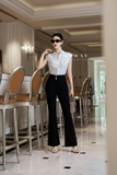 Outlet | Áo sơ mi họa tiết xếp ly