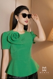 Outlet | Áo kiểu cổ tròn đính hoa