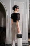 Outlet | Quần suông đính cúc basic