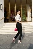 Outlet | Áo sơ mi cổ đức đính hoa