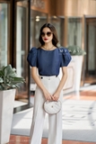 Outlet | Quần suông đính cúc basic