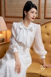 Outlet | Áo sơ mi tay bồng cổ nơ