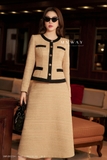 Outlet | Áo vest cổ tròn dạ Tweed