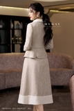 Outlet | Chân váy xòe dạ tweed phối viền