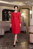 Outlet | Đầm dạ tweed dáng A phối viền tinh tế