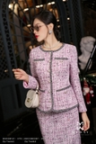 Outlet | Áo vest họa tiết dạ phối kim tuyến lấp lánh