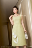 Outlet | Đầm dạ tweed xanh cốm đính hoa duyên dáng