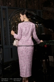 Outlet | Chân váy dạ tweed kẻ kim tuyến