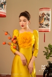 Outlet | Áo Dài Cổ Trễ Đính Hoa