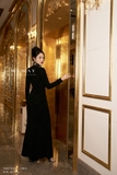Outlet | Đầm ôm body cổ cao nhấn hoa eo
