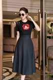 Outlet | Áo cotton thun cổ tròn đính hoa