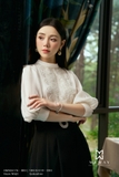 Outlet | (2 màu) Áo sơ mi cổ tàu tay lỡ