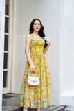 Outlet | Đầm maxi hai dây nhún 3 tầng